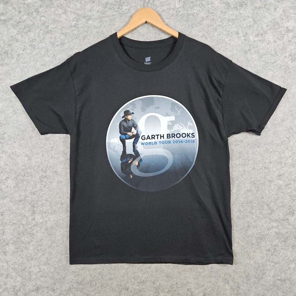 Garth Brooks World Tour‎ 2014-2016 T-Shirt Black Hanes ComfortSoft Men's Size L